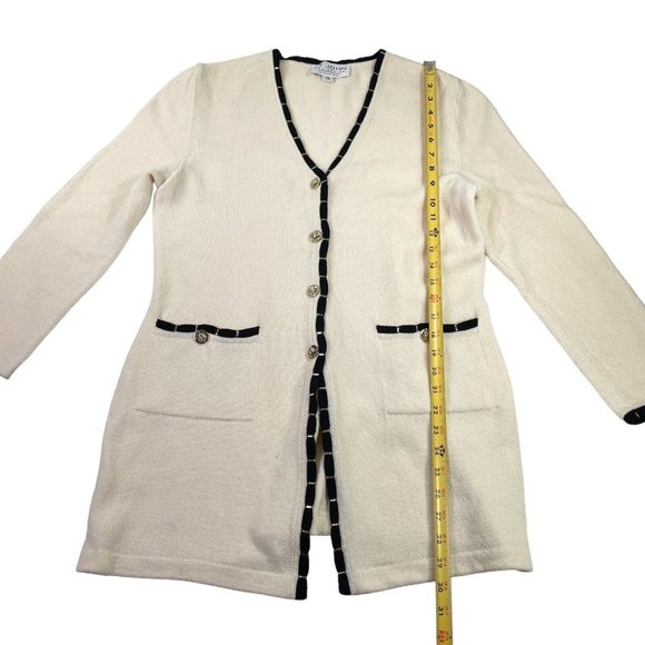 VTG St. John Collection Cream Knit Duster Cardigan Sweater- USA- Womens Size 10 - Picture 12 of 12